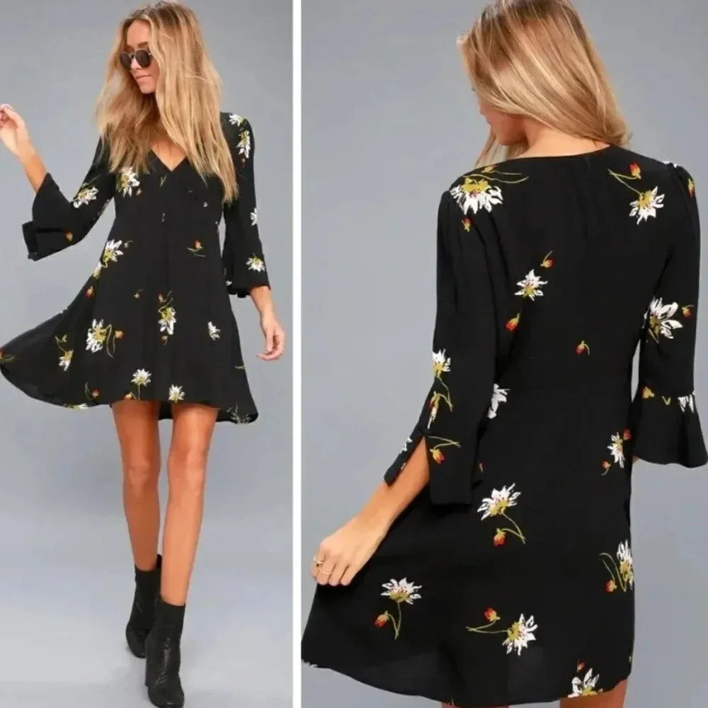 Free People Time On My Side Mini Wrap Dress